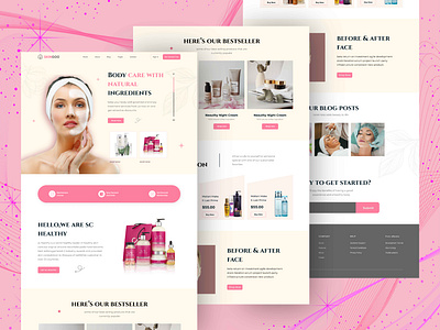 Beauty product landing page UI/UX design branding design landing page logo ui uiux user interface website design