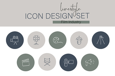 Icon Design Set Film Industry media video