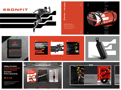 ESONFIT (GYM)💪 advertisement banner branding fitness graphic design gym logo mockup poster typography