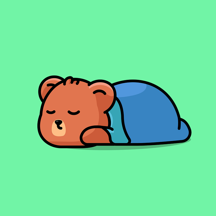 Cute sleeping animal with blanket 🐻🦥🐨🐼🐮 by Satisfactoons on Dribbble