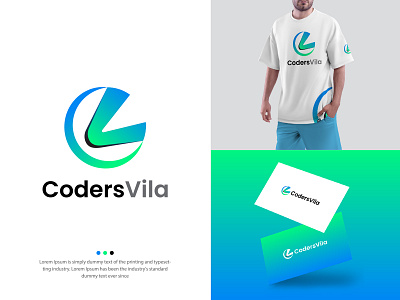 CV Logo Design-- CV Letter Logo branding designer creative logo