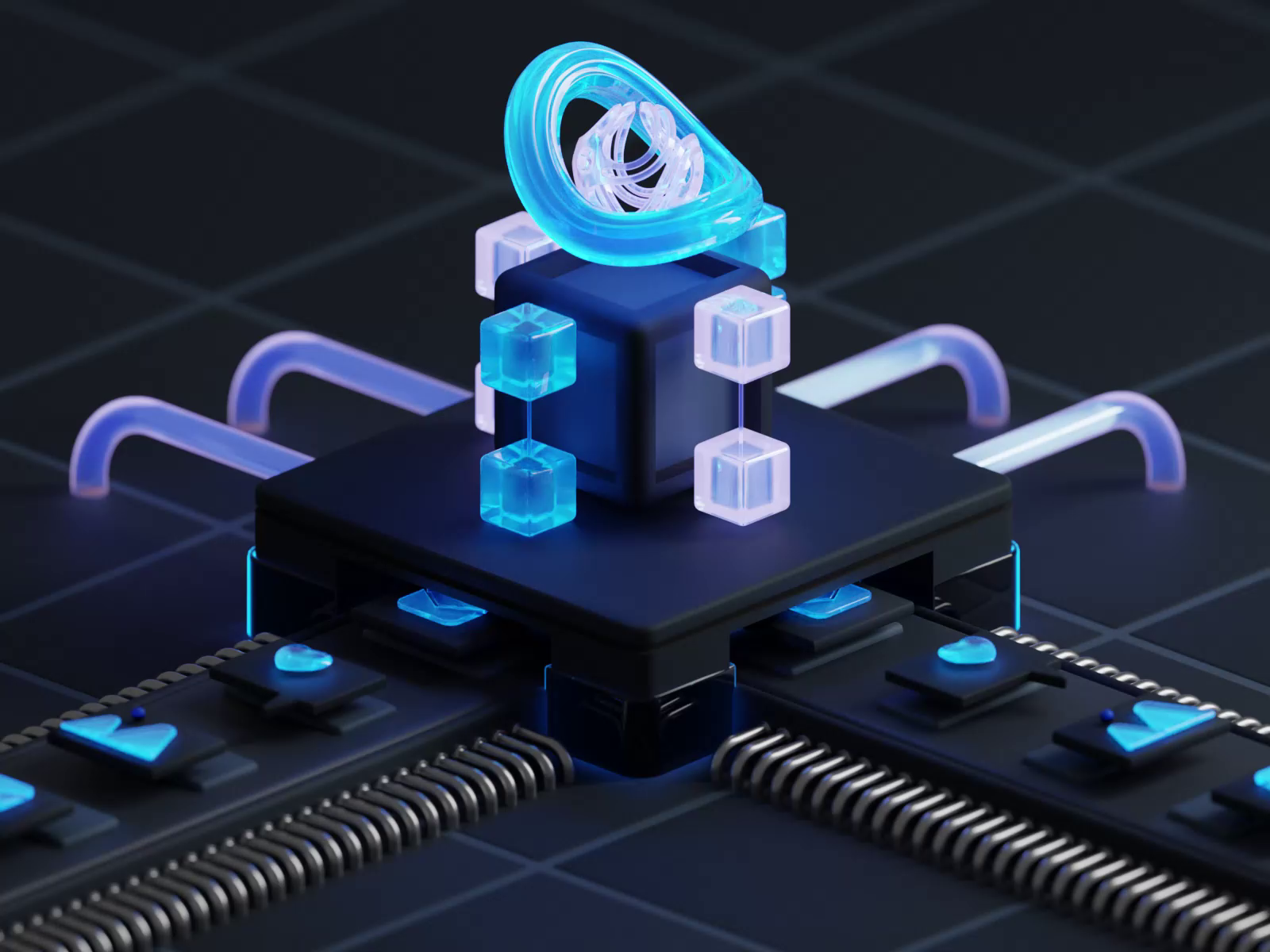 Ai Maintaining Social Media, 3d Animation, Blender Concept by Ofspace