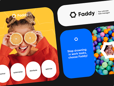 Faddy - Brand identity for a task management platform brand identity brandbook branding branding design clean graphic design logo logo design logobook minimal vivid branding vivid design