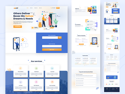 Courier Company Landing Page courier delivery company figma landing page ui ux