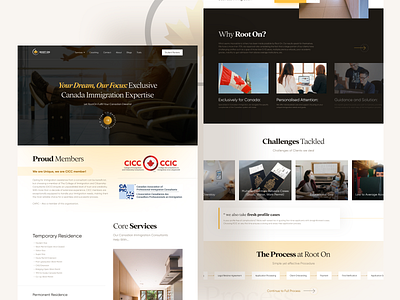 Root On Website UI Design canada clean ui design immigration landingpage modern ui uiuxdesign ux website webui webuiux