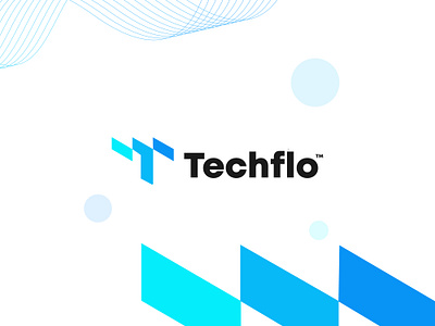 Techflo app application branding creative logo design graphic design identity letter lettermark logo logo design modern logo software t letter logo t logo tech logo technology logo ui web website