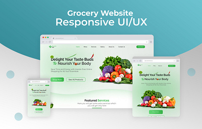 Grocery Website Responsive Design branding design e commerce graphic design grocery website landing page online store ui ux website design