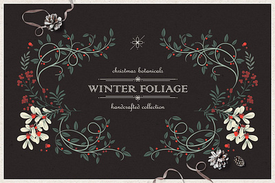 Winter Foliage Christmas Collection app branding design graphic design illustration logo typography ui ux vector