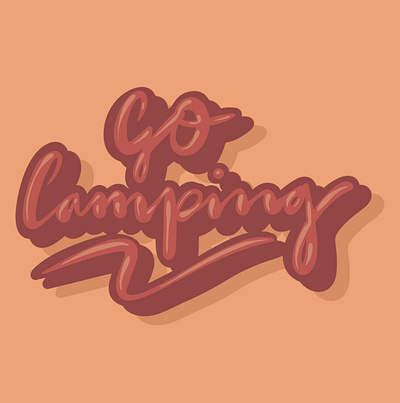 Go Camping adventure branding brushlettering camper design explore friends graphic design holidays illustration lettering logo procreate relax tent travel typography wild