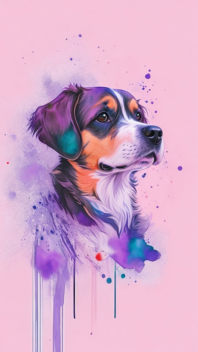 Watercolor Design aldesign dog logo pet watercolor