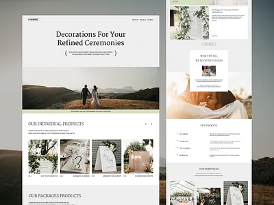 Website design for a holiday decoration company ecommerce holiday decoration holiday organization homepage landing landing page minimal design party party organization ui web website wedding
