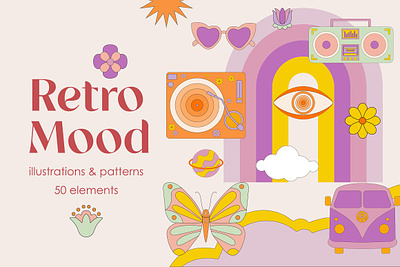 Retro Mood app branding design graphic design illustration logo typography ui ux vector