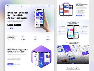 Mobile App Landing Page app design inspiration app showcase app ui design landing page design landing page ui mobile app mobile app landing page mobile app landing page design mobile app showcase mobile app website mobile app website design ui ui ux design