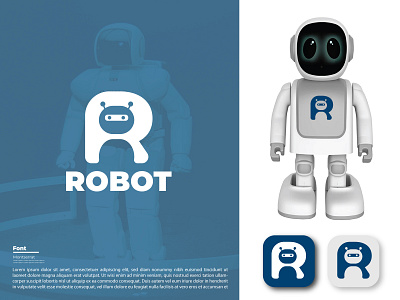 Robot logo design brand identity new robot logo r latter logo