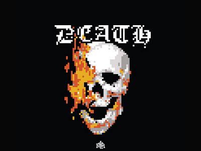 Skull Pixel Art art artwork brand branding design drawing horror illustration logo merch design merchandise pixel pixelart skeleton skull