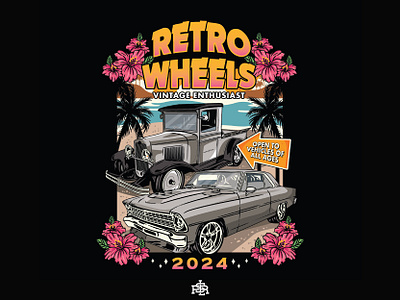 Retro Wheels art artwork automotive branding car design drawing illustration logo merch design merchandise merchdesign retro retrocar shirtdesign vintage
