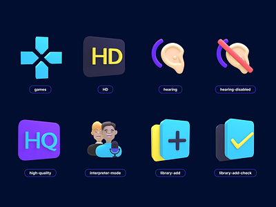 icons 3d 3d animation branding icons logo motion graphics ribrary add check. ui