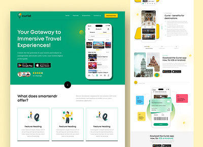 Curist - Mobile app landing page app landing app landing page app landing pages app landing template app preview app showcase app website business landing page business page clean app landing graphic design home page homepage landing page design landing pages saas landing page ui design ui landing page ui ux webdesign
