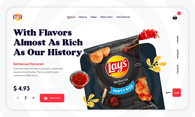 Snack Dashboard Ui Design chips crunchy ecommerce flavour food foodie fries healthy landing page lays online shop pringles products puffs restaurant trendy design ui ui design web design