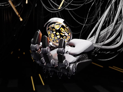 AI | Empowering the Future 3d animation blender cyberpunk design dribbble energy future hand minimal render robot scifi