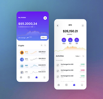 Crypto Wallet Concept design figma mobile application ui