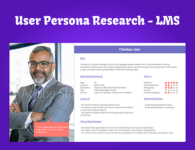 LMS User Personas design ui user persona user research ux ux research