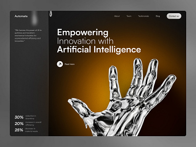 Automata - AI Logistics Website ai artificial intelligence branding design graphic design industrial landing page logistics mechanical service ui web design