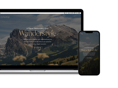 Wanderstyle Quiz Page graphic design mobile page mobile website modern quiz quiz page travel travel company ui ux design website white