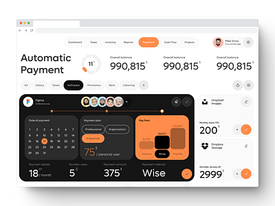 Finance Management Web design admin page app design banking banking app design finance finances graphic design landing page money orange redesign service page ui uiux ux