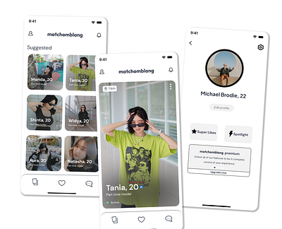 Matchomblang - Mobile Dating App Concept dating app design mobile app ui