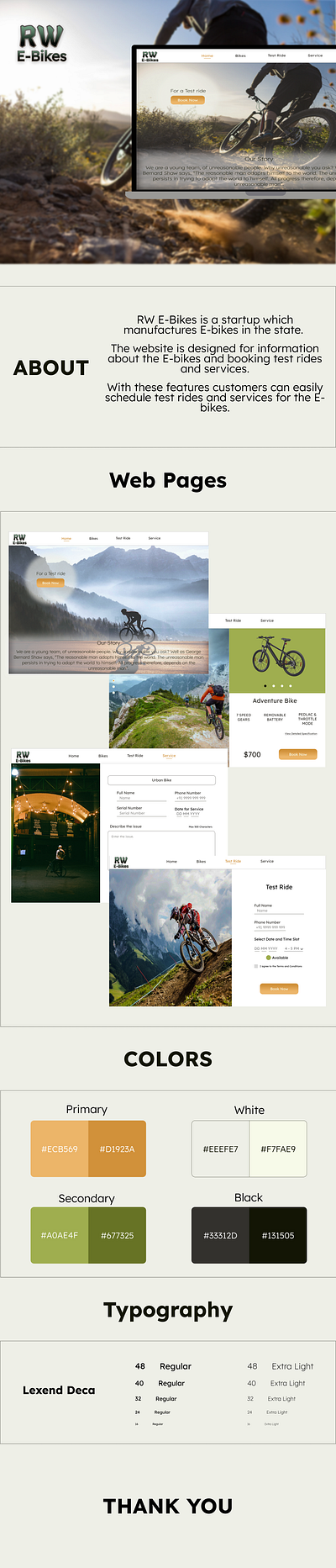 RW E-Bikes - Concept E-Bikes Website bicycle bikes e bikes landing page uiux user interface web design website