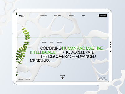 Biotech — Web UI Concept bio clean concept creative design digital health care inspiration interface landing page leaf medical minimal science technology web design website