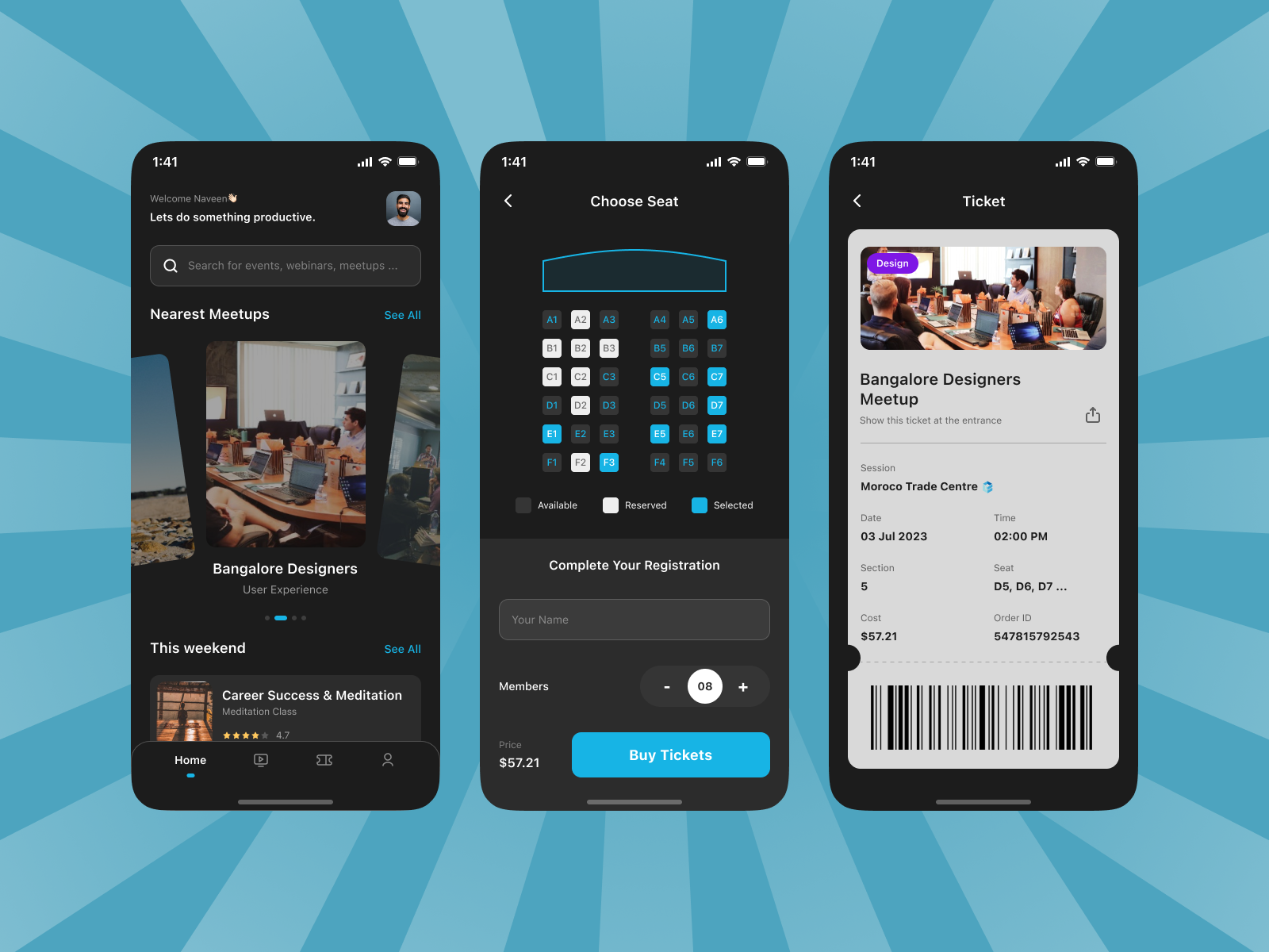 Meetup Booking ui ux