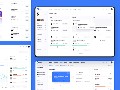 IODash UI Kit - Kanban Desk, Project Management App admin app application dashboard graphic design inspiration kanban multipurpose product design project management saas software task template theme todo ui ui kit ux web app