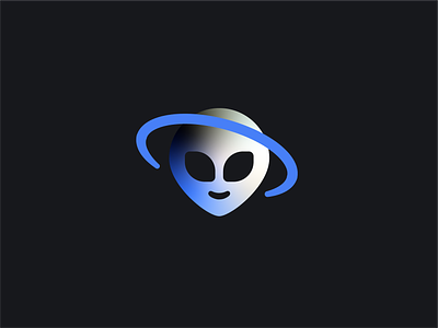 Alien Symbol Logo 3d alien brand branding character digital flat galactic graphic design icon illustration logo mark mascot minimal simple space symbol ufo vector