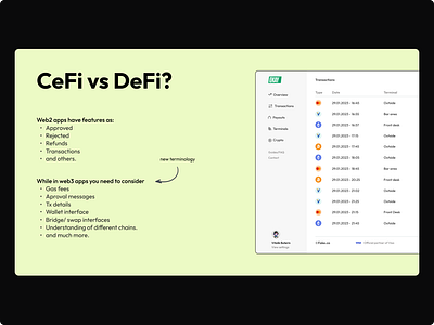 CeFi / DeFi - Admin panel