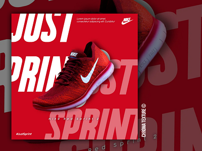 Nike shoes advertisement advertisement branding graphic design nike puma red background shoes social media post sprint