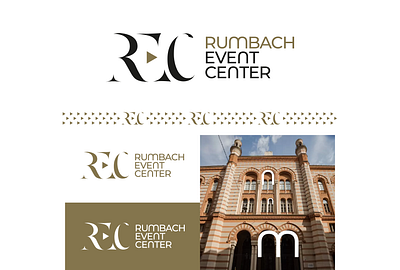 RUMBACH EVENT CENTER brand center character emblem event hidden icon identity logo logotype rec typography