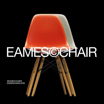 EAMES CHAIR 3d animation black brand branding chair colors composition design key layout logo motion product typography visual