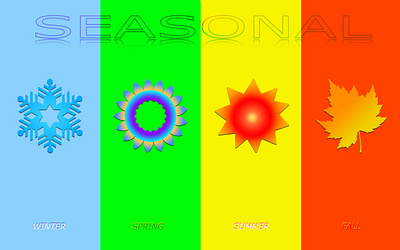 4 Seasons 4 seasons climate design fall four seasons illustration logo seasonal seasons spring summer winter
