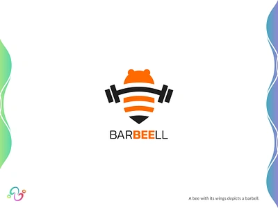 Bee Barbell Logo barbell bee brand design brand designer dumbbell fitness hive honey logo design logo designer logo for sale logo idea logo inspiration logomark logotype sting training wasp workout zzoe iggi