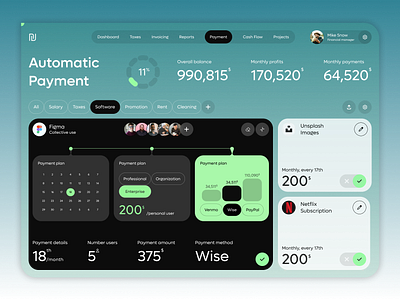 Finance management system build build2.0 design designdrug finance management system payment handling ui watchmegrow