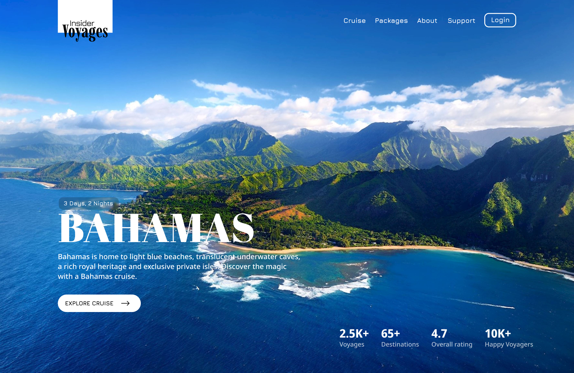 Insider Voyage - Landing Page Autoslider animation autoslider cruise dribble figma landing page autoslider logo made in figma new shot prototype recent ship slider travel travel website voyage