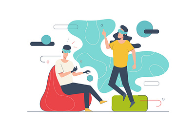Virtual Reality (VR) graphic design illustration vector