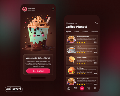 Coffee planet Mobile App design coffee app design figma games illustration mobile app design responsive ui ui ux design user interface ux