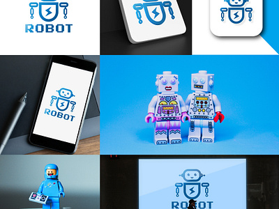 Concept : Robot - Logo Design (Unused) abstruct logo app logo brand identity branding creative logo icon logo logo logo logo process logobrand logomark logosai professional logo robot robotics logo technology ogo vector