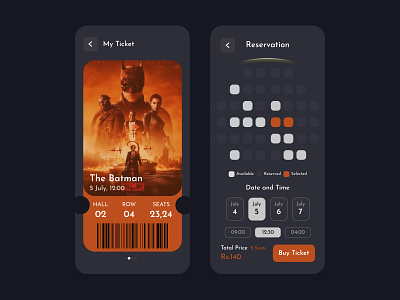 Movies Booking App UI Design 3d animation branding design designer figma google graphic design illustration logo mobile ui design motion graphics movie booking app ui design ui vector