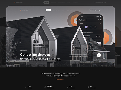 AI powered Smart Home website 3d ai landing page ai powered website ai startup ai webdesign business clean guard home automation house securty interface iot website minimal modern design real estate saas website smart home smart house ui ux web