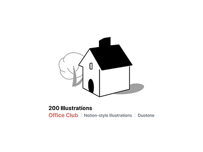 House | Office Club - Overflow Design app illustration figma free freebie illustration notion notion template sketch svg ui illustration vector web illustration