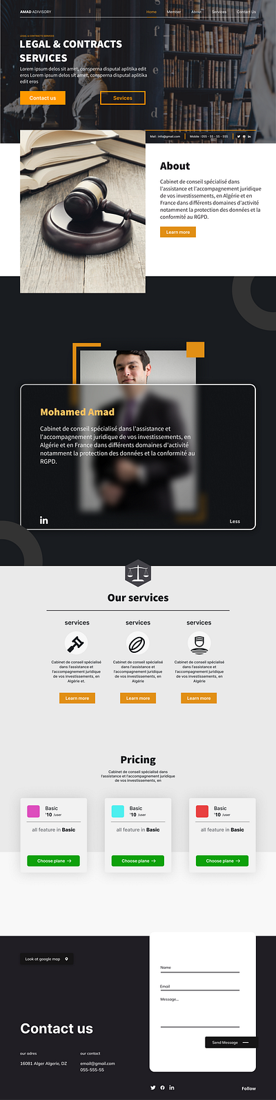legal & contracts services black branding brown contract illustration legal services logo services ui ux web design